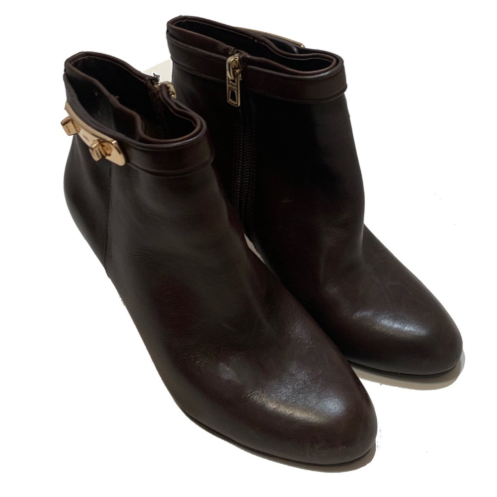 5 / Coach Ankle Bootie with Gold Accent